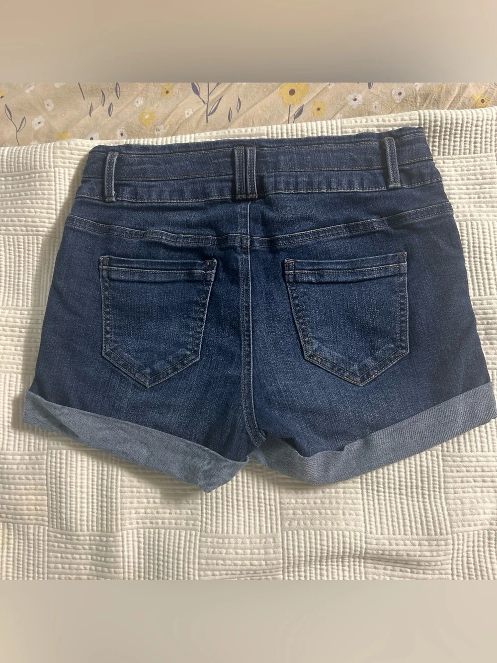 Women's Dark Blue Denim Cuffed Shorts size 1